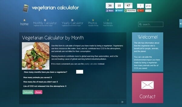 Vegetarian Calculator (Old Version)